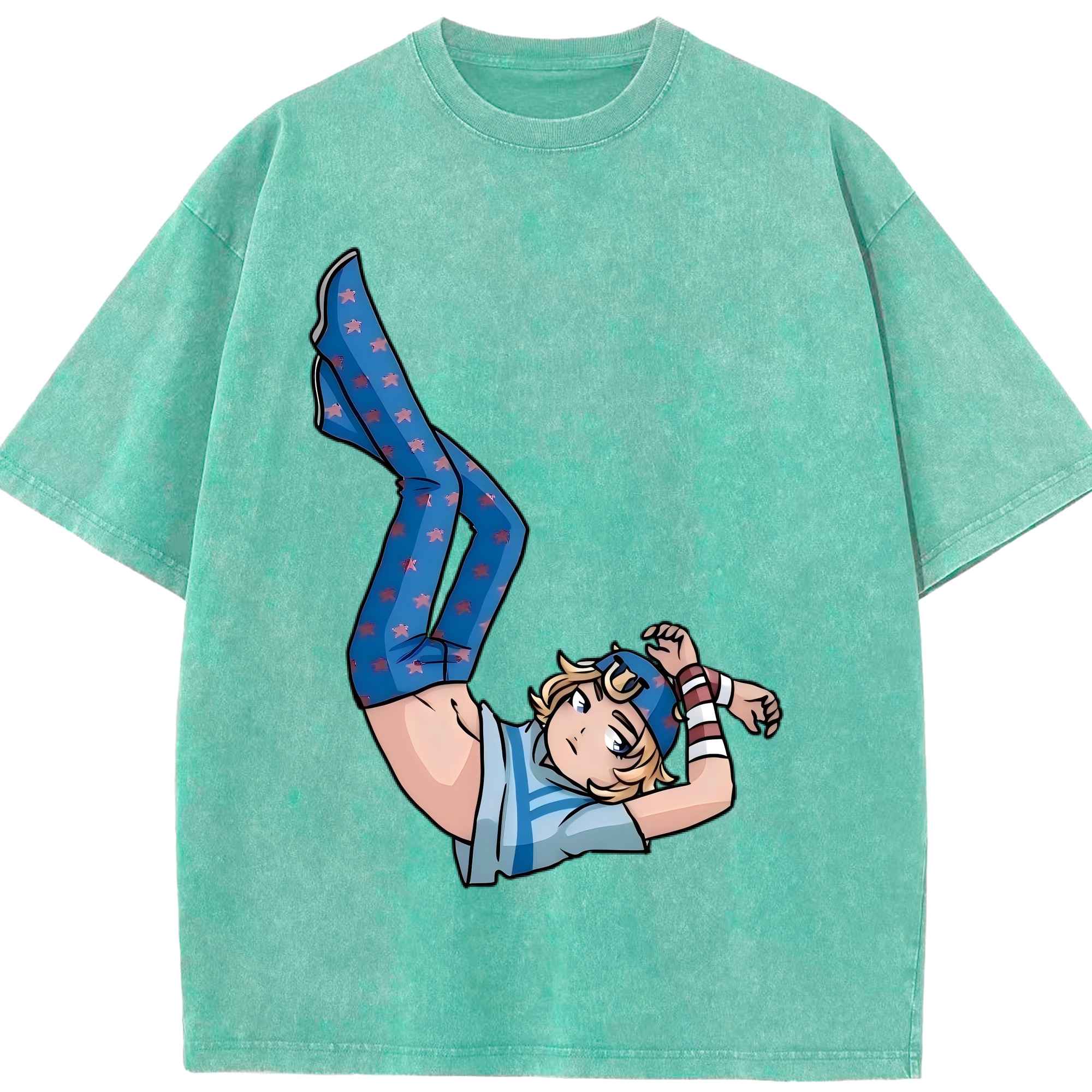 （画像用） ジョジョの奇妙な冒険 グイード?ミスタ JoJo's Bizarre Adventure Guido Mista 綿100% ヴィンテージ風 半袖Tシャツ（フロントプリント）